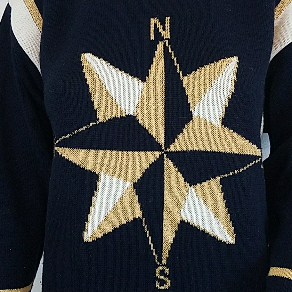McNaughton Wear navy blue nautical sweater.   0183